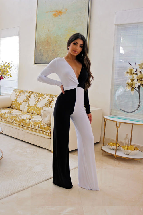 Classy white and Black Jumpsuit