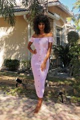 Spring Fine Midi Dress- Lavender - Semai House Of fashion