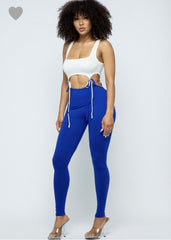 Two Tone Connection Jumpsuit- Blue - Semai House Of fashion