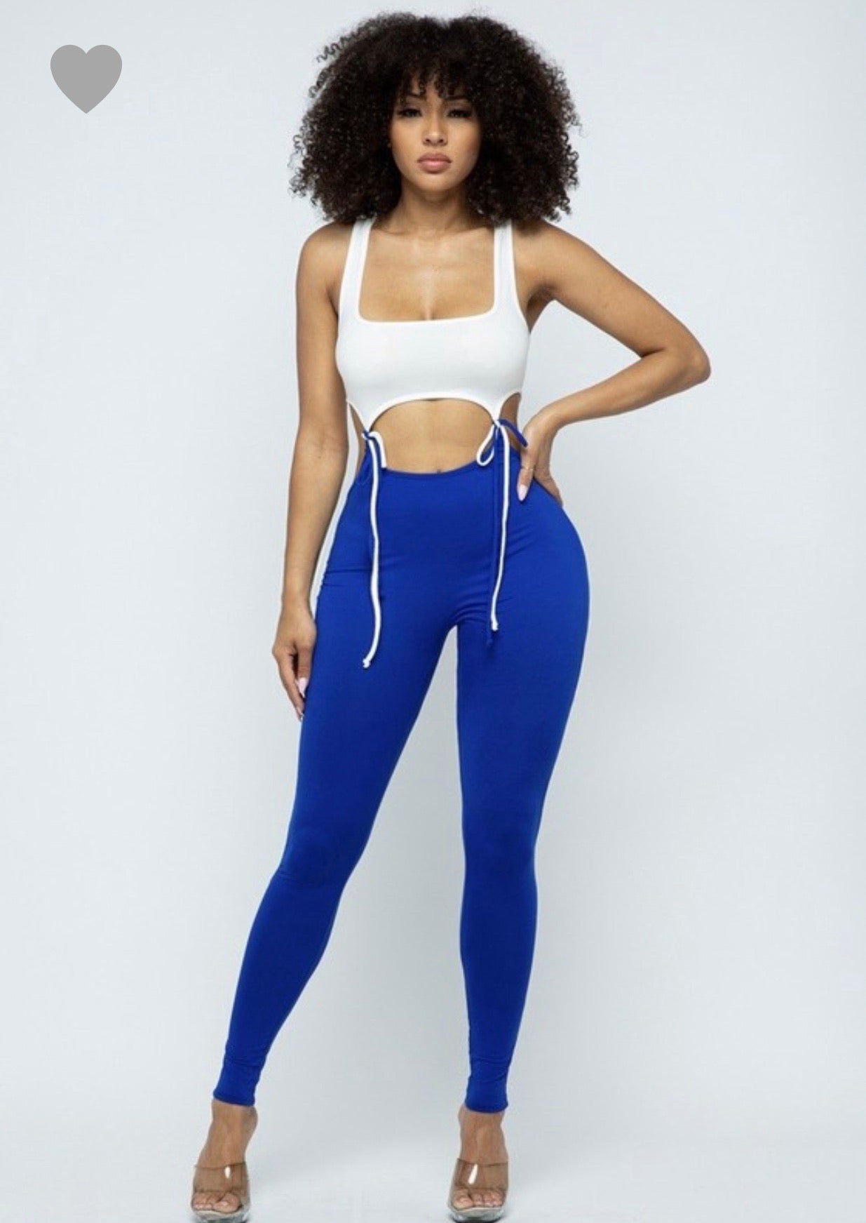 Two Tone Connection Jumpsuit- Blue - Semai House Of fashion