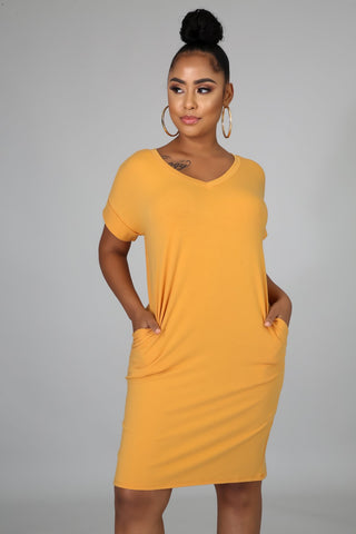 Oversized Dress with Gorgeous Mustard