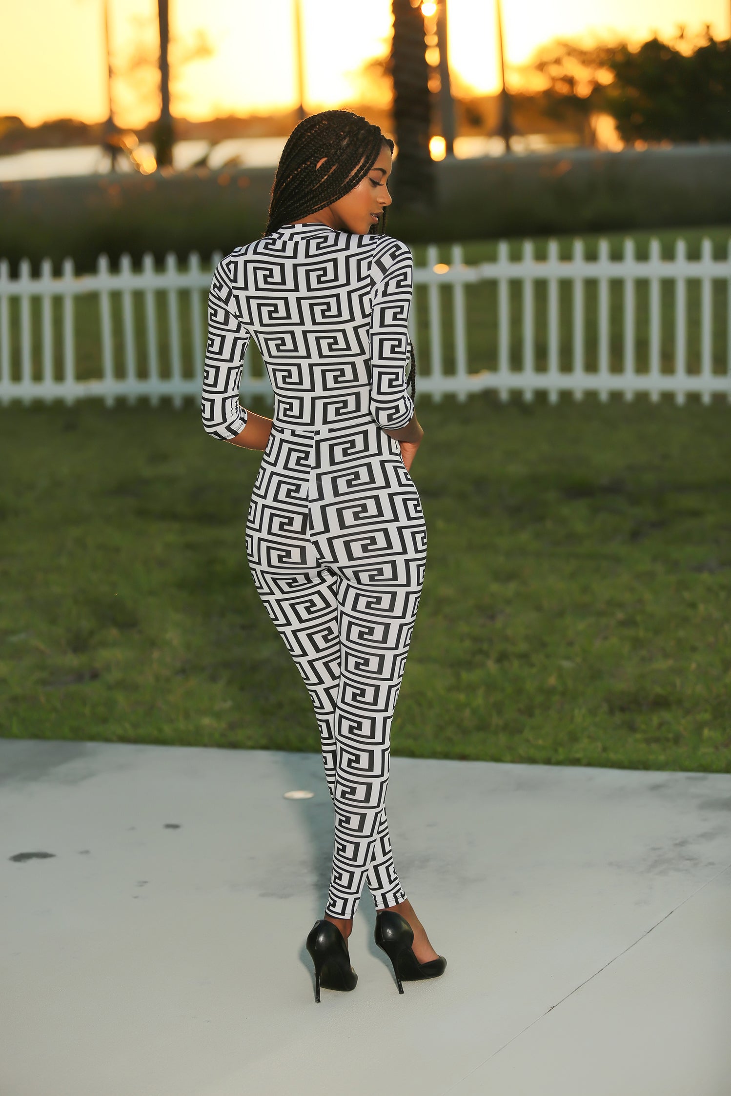 Feline - Take A Picture Jumpsuit - White/Black Feline - Take A Picture Jumpsuit - White/Black - Semai House Of fashion