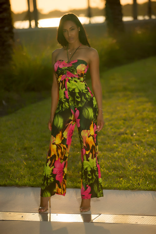 Deena - Summer Passion Floral Print Jumpsuit