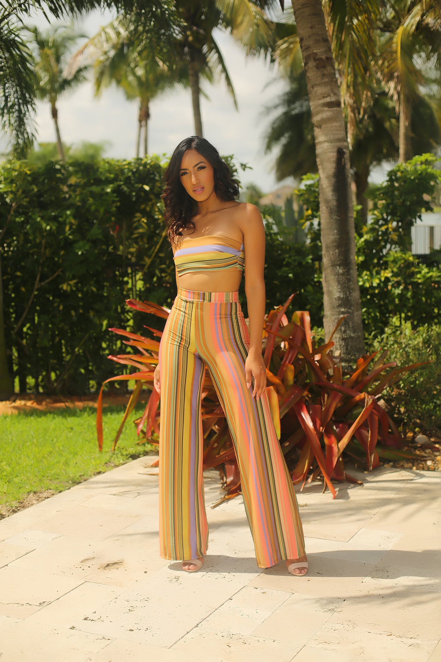 Found My Stripes Palazzo Pant Set - Semai House Of fashion