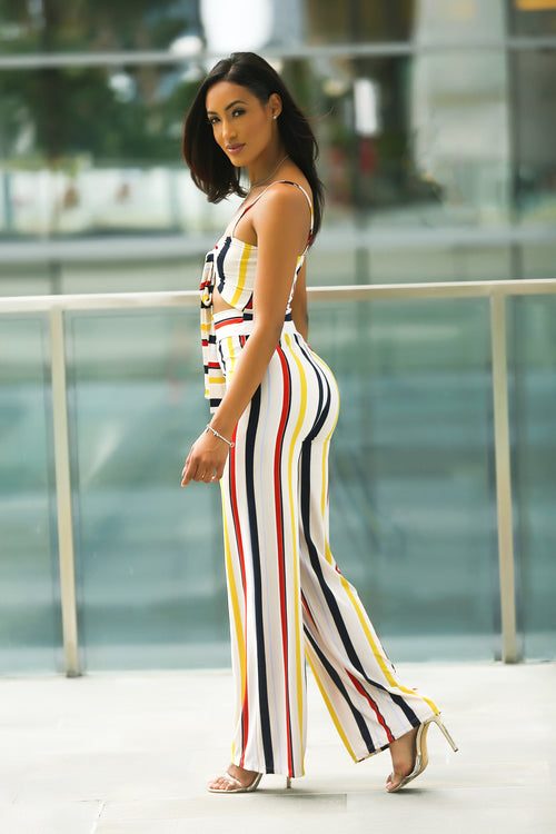 Katrina - Going Places Stripe Knot Palazzo Jumpsuit - Semai House Of fashion