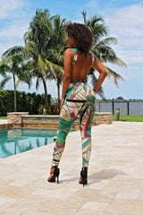I'm Definitely Impressed Chain Print Jumpsuit - Multi - Semai House Of fashion