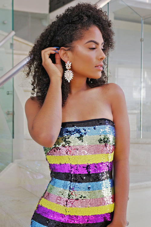 Kayla - Rhinestone Earrings - Gold