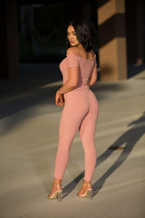 Selene - Off Shoulder Petite Jumpsuit - Pink - Semai House Of fashion
