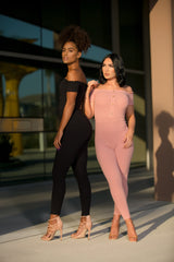 Selene - Off Shoulder Petite Jumpsuit - Black - Semai House Of fashion