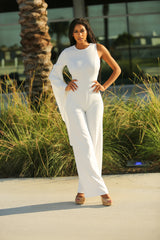 Taraji - She's Worth It Jumpsuit - White - Semai House Of fashion