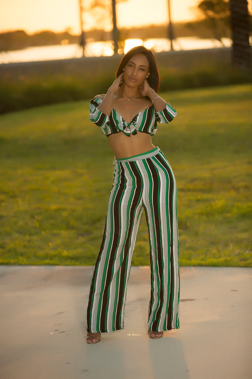 Maya - Step Up Your Stripes Pant Set