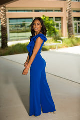 Shannon - Strike A Pose Wide Leg Blue Jumpsuit - Semai House Of fashion