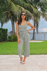Stripe Line  Olive Romper - Semai House Of fashion