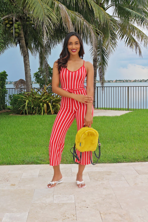 Stripe Line Red Romper