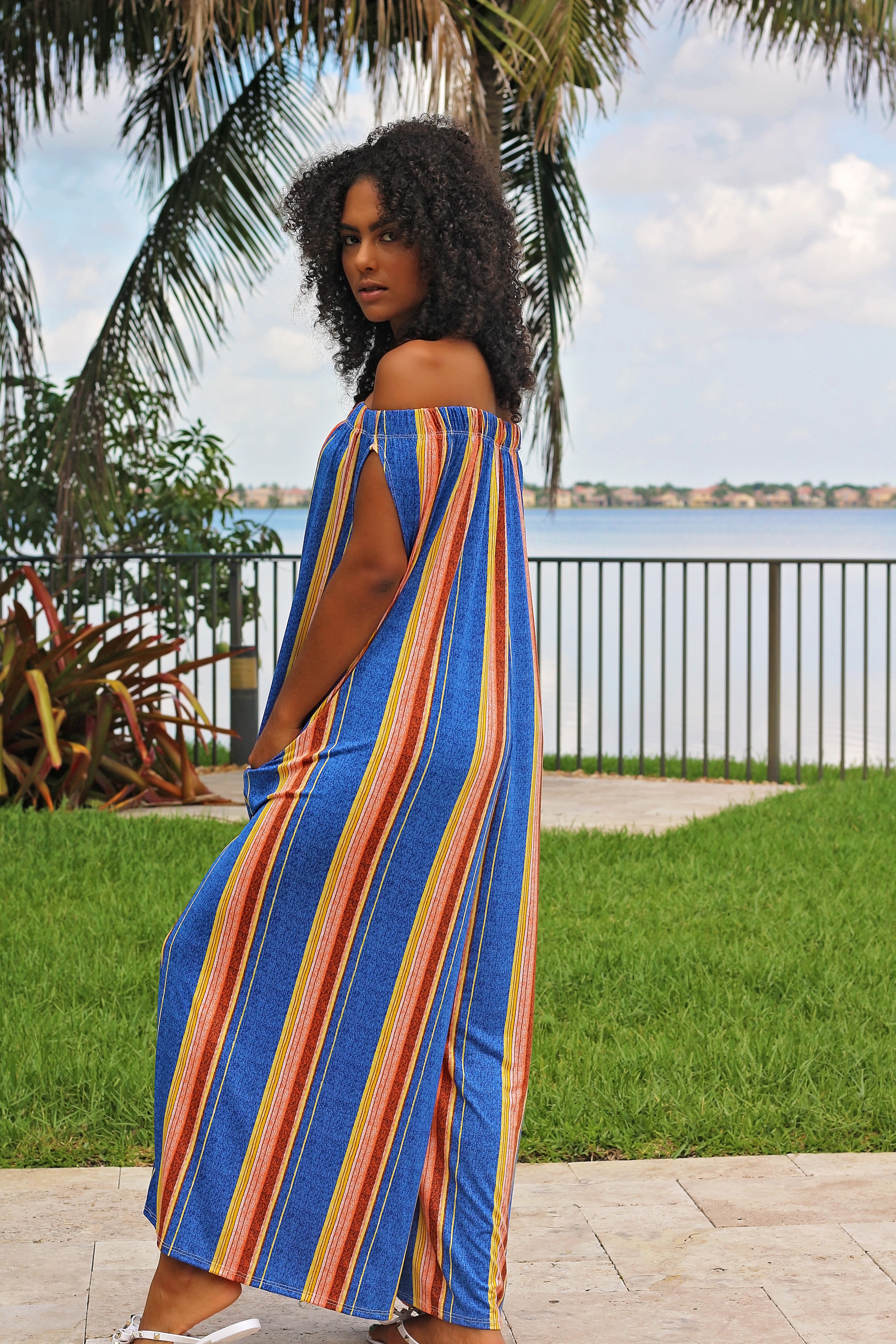 Sunset Stripe Oversized Jumpsuit - Semai House Of fashion