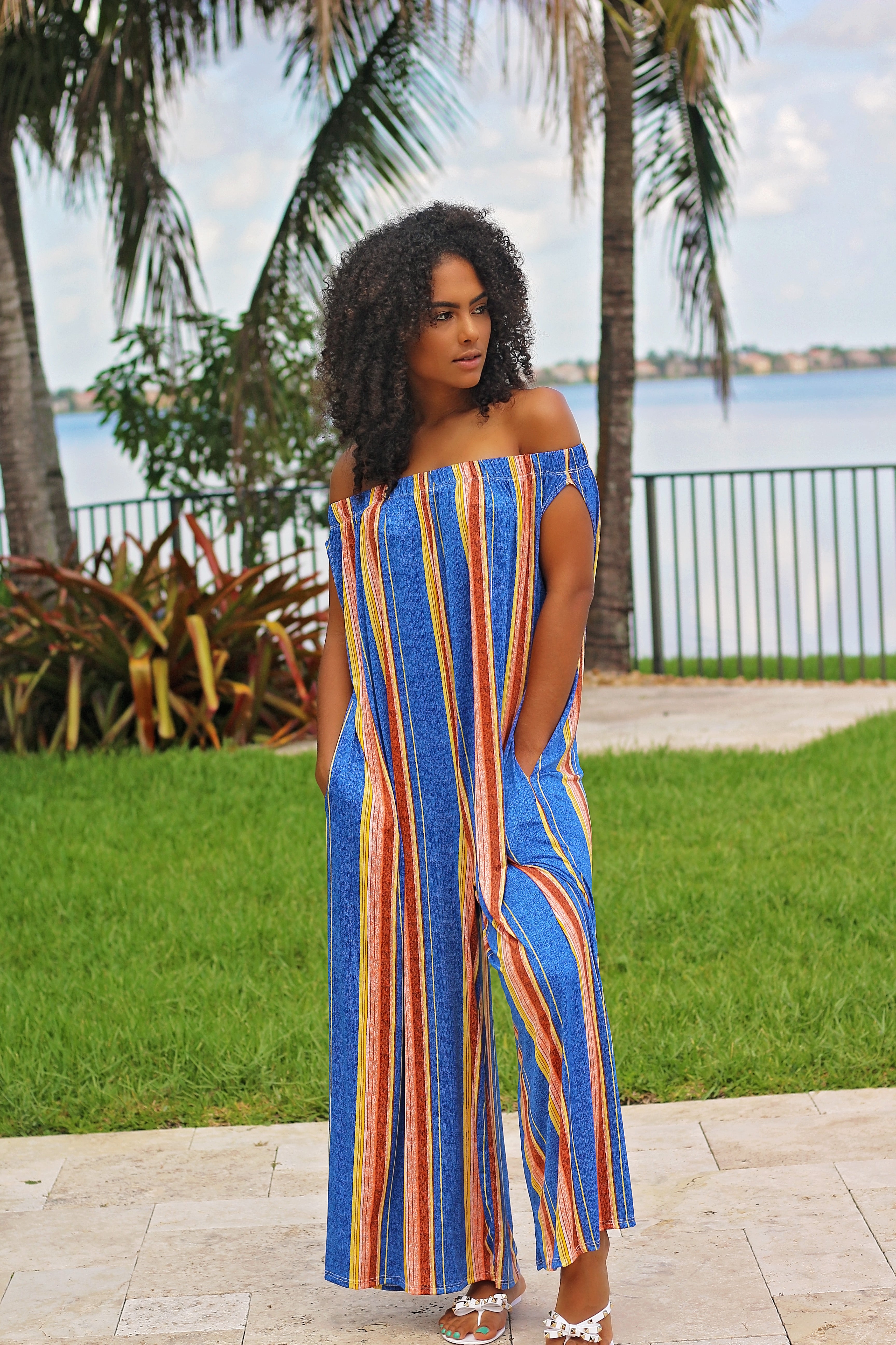 Sunset Stripe Oversized Jumpsuit - Semai House Of fashion