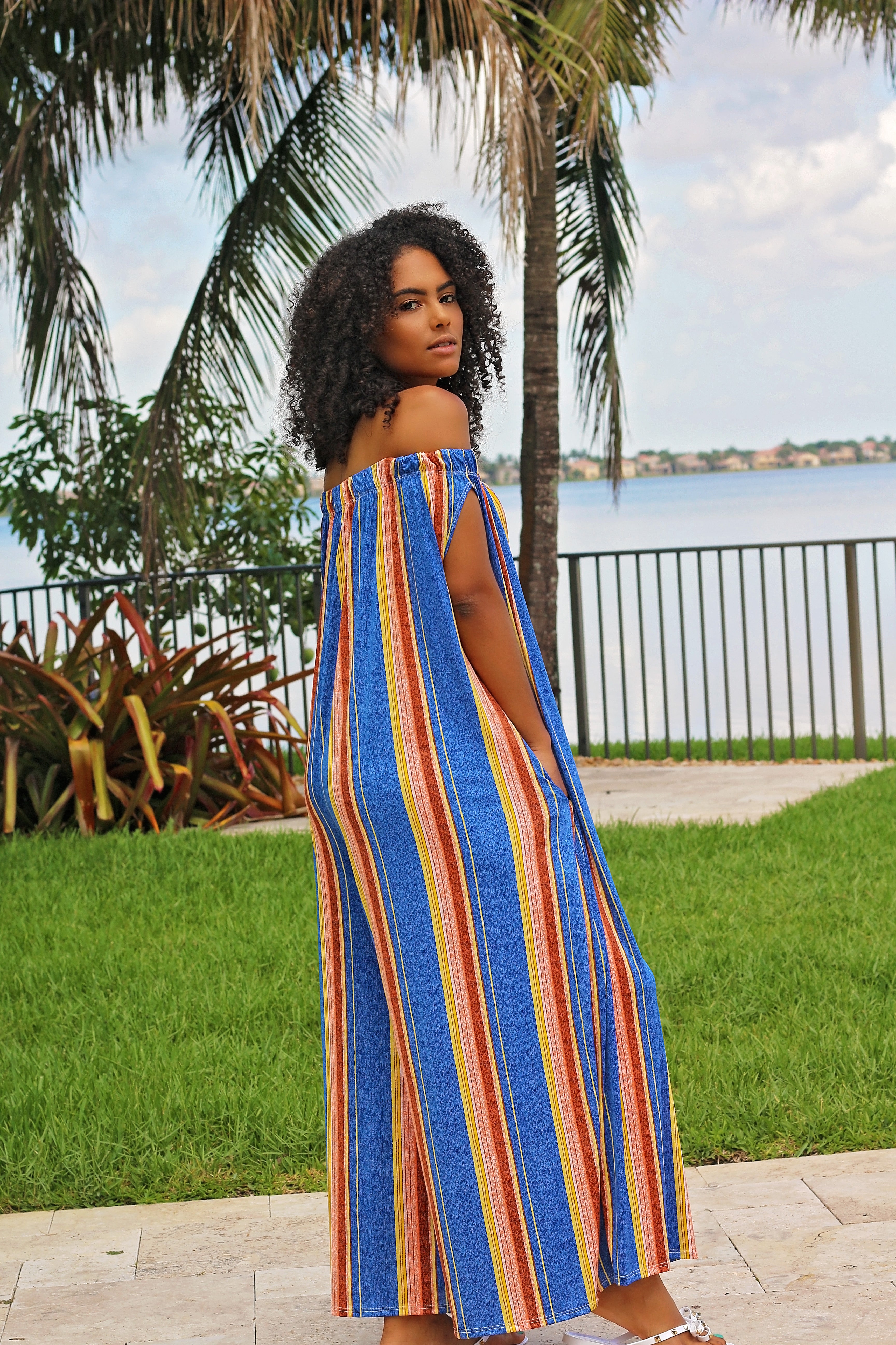 Sunset Stripe Oversized Jumpsuit - Semai House Of fashion