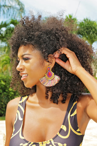 Kayla - Rhinestone Earrings - Gold