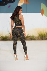 Leslie - Tie Me Down Pant Set - Camouflage - Semai House Of fashion