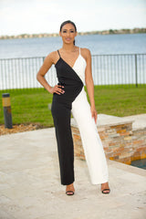 Marilyn- Total Flirt ColorBlock Jumpsuit - Semai House Of fashion