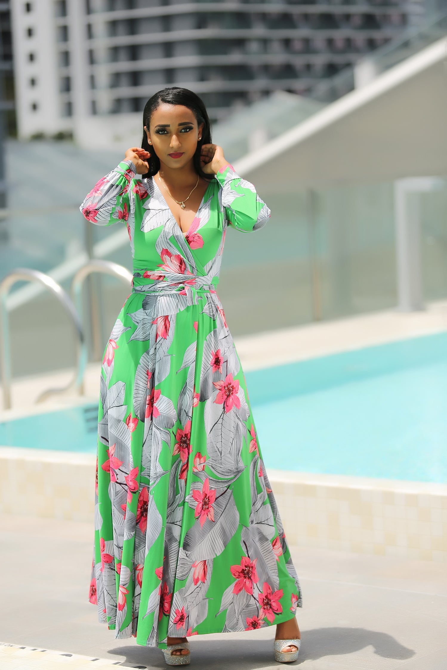 Vacation Bound Maxi Dress - Green - Semai House Of fashion
