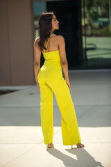 Gabby- Wink At You Wide Leg Jumpsuit - Mustard - Semai House Of fashion