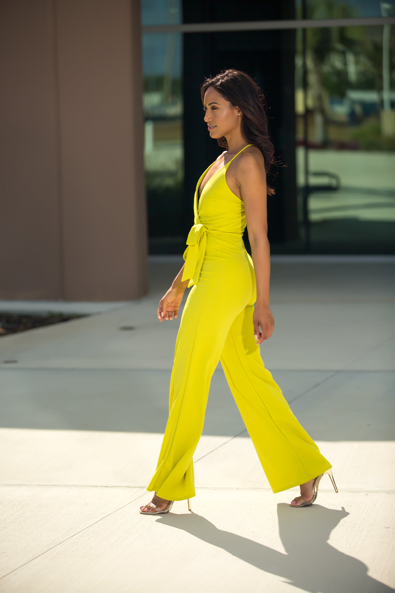 Gabby- Wink At You Wide Leg Jumpsuit - Mustard - Semai House Of fashion