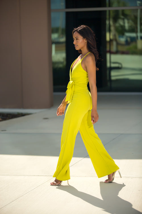Gabby- Wink At You Wide Leg Jumpsuit - Mustard - Semai House Of fashion