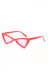 Women's Retro High Pointed Cat Eye Sunglasses - Red - Semai House Of fashion