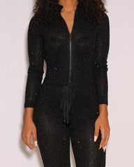 Makayla - Shiny Bright Rhinestone Jumpsuit - Semai House Of fashion