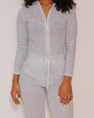 Makayla - Shiny Bright Rhinestone Jumpsuit - Semai House Of fashion