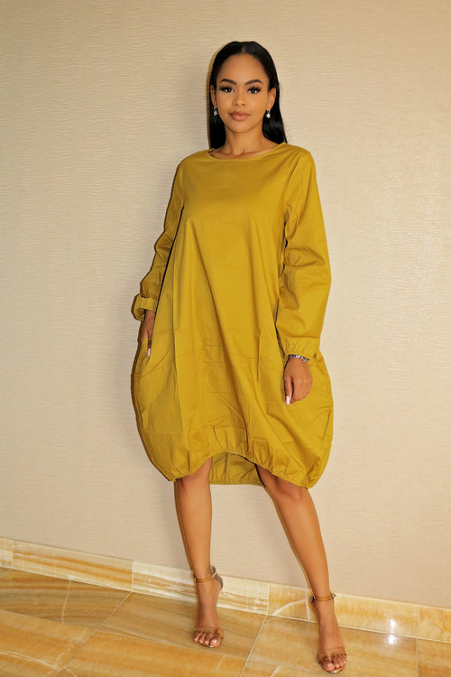 Oversized Dress with Gorgeous Mustard