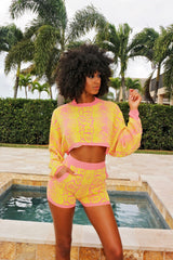 Knitted Set- Pink - Semai House Of fashion