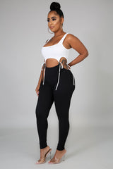 Two Tone Connection Jumpsuit- black - Semai House Of fashion