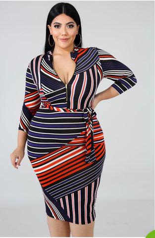 Julie - Whats Your Stripe Plus Size Maxi Dress