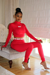 Body on body pants set- red - Semai House Of fashion