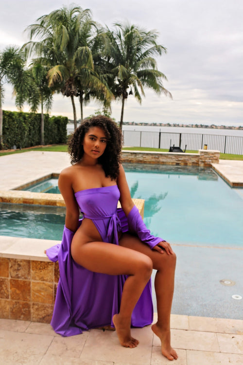 Purple Two Piece Swimsuit