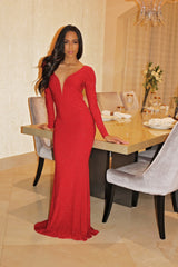 Glamorous Sexy Maxi Dress - Burgundy - Semai House Of fashion