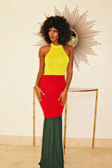 Yellow Red Green Maxi Dress - Semai House Of fashion