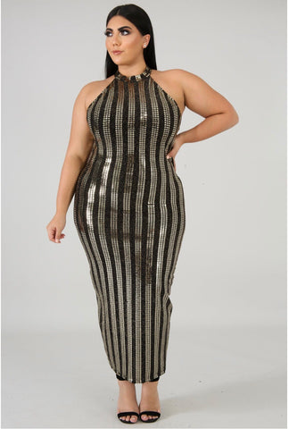 June - Show Your Stripes Plus Size Midi Dress