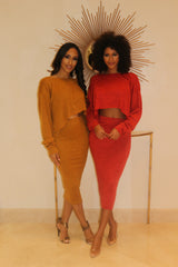Show Your Comfort Skirt Set- Gray - Semai House Of fashion