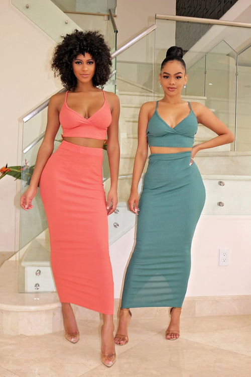 Weekend Vibe Skirt Set - Ginger