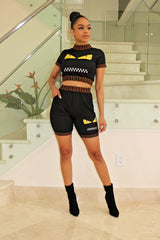 All the Way Extra Short Set  - Black - Semai House Of fashion