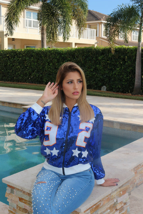 Just Sequin Jacket - Blue