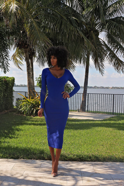 Carmen - Breezing Through Midi Dress- Blue