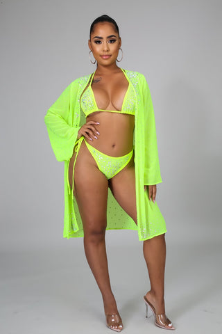 Neon beachwear mini dress