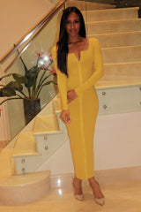 Knit Maxi Dress - Mustard - Semai House Of fashion